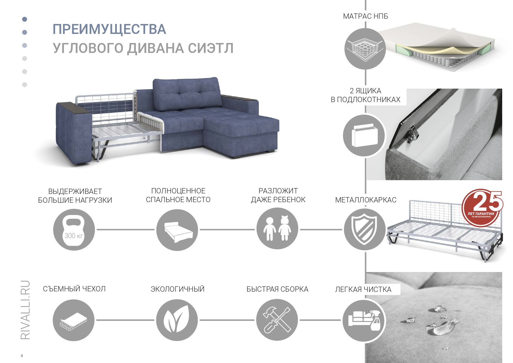 Диван угловой Сиэтл Тик-Так, преимущества