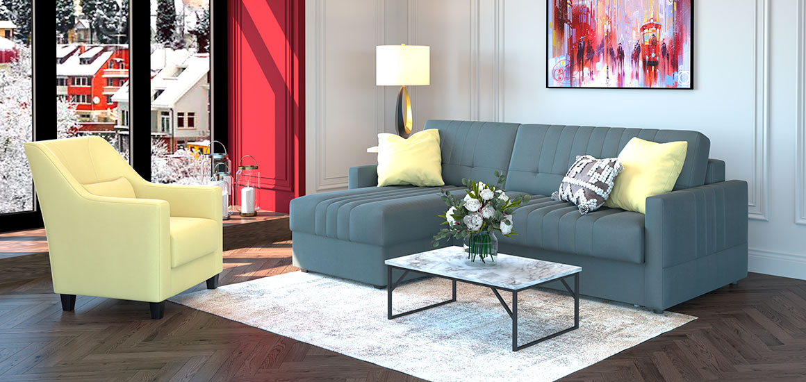 УГЛОВОЙ ДИВАН ФАРАДЕЙ СТИЛb И KOMФOPТ